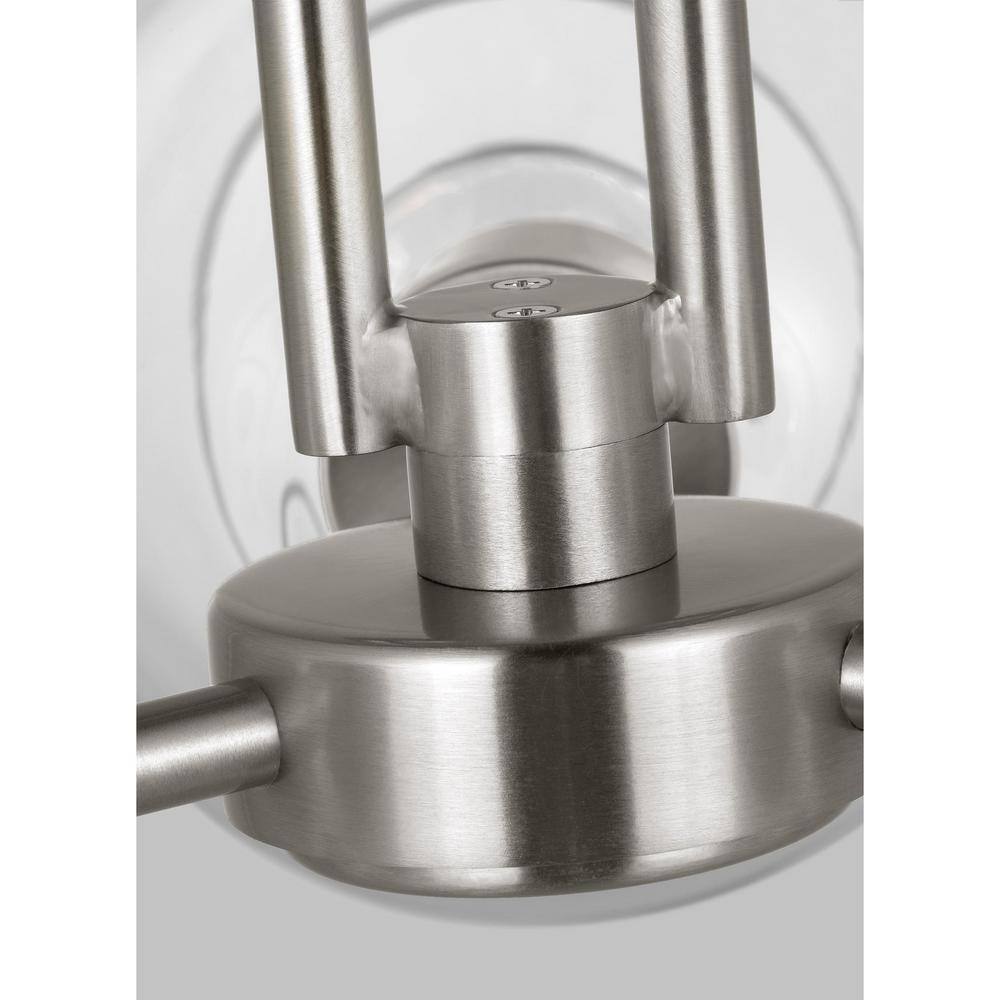 Elysian Brushed Nickel 3-Light Globe Pendant with Clear Glass