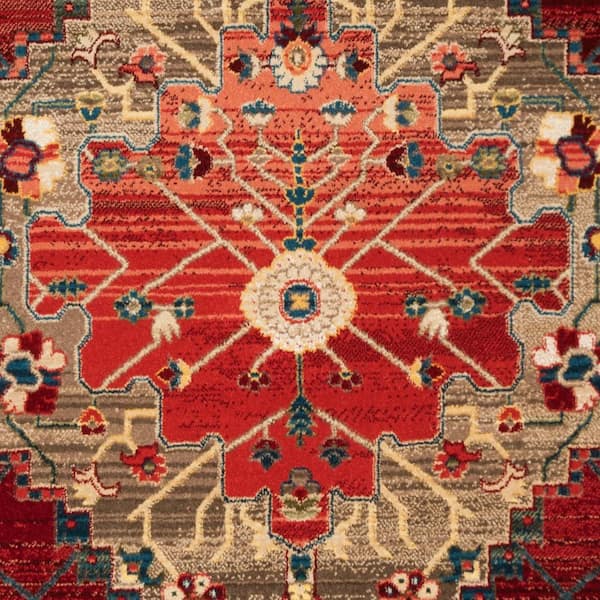 Safavieh Kashan Collection KSN306M Blue / Red Rug - 2' 6 x 8