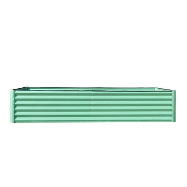 8 ft. x 4 ft. x 1.5 ft. Green Galvanized Steel Rectangular Outdoor Raised Garden Bed
