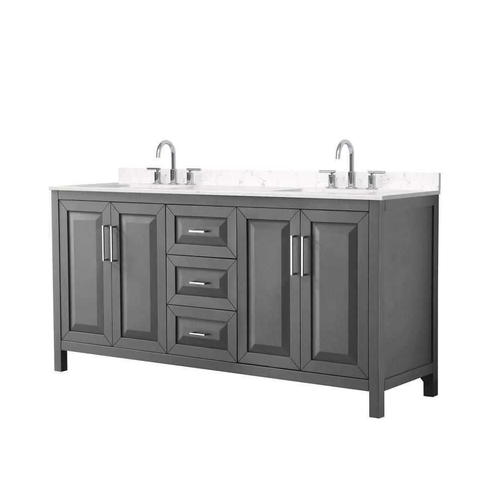 Daria 72 in. Double Freestanding Dark Gray Bath Vanity with Top price history on PriceWatchPro