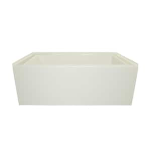 Sydney 60 in. Acrylic Rectangle Alcove Left Drain Soaking Tub in White with Matching Linear Integral Overflow
