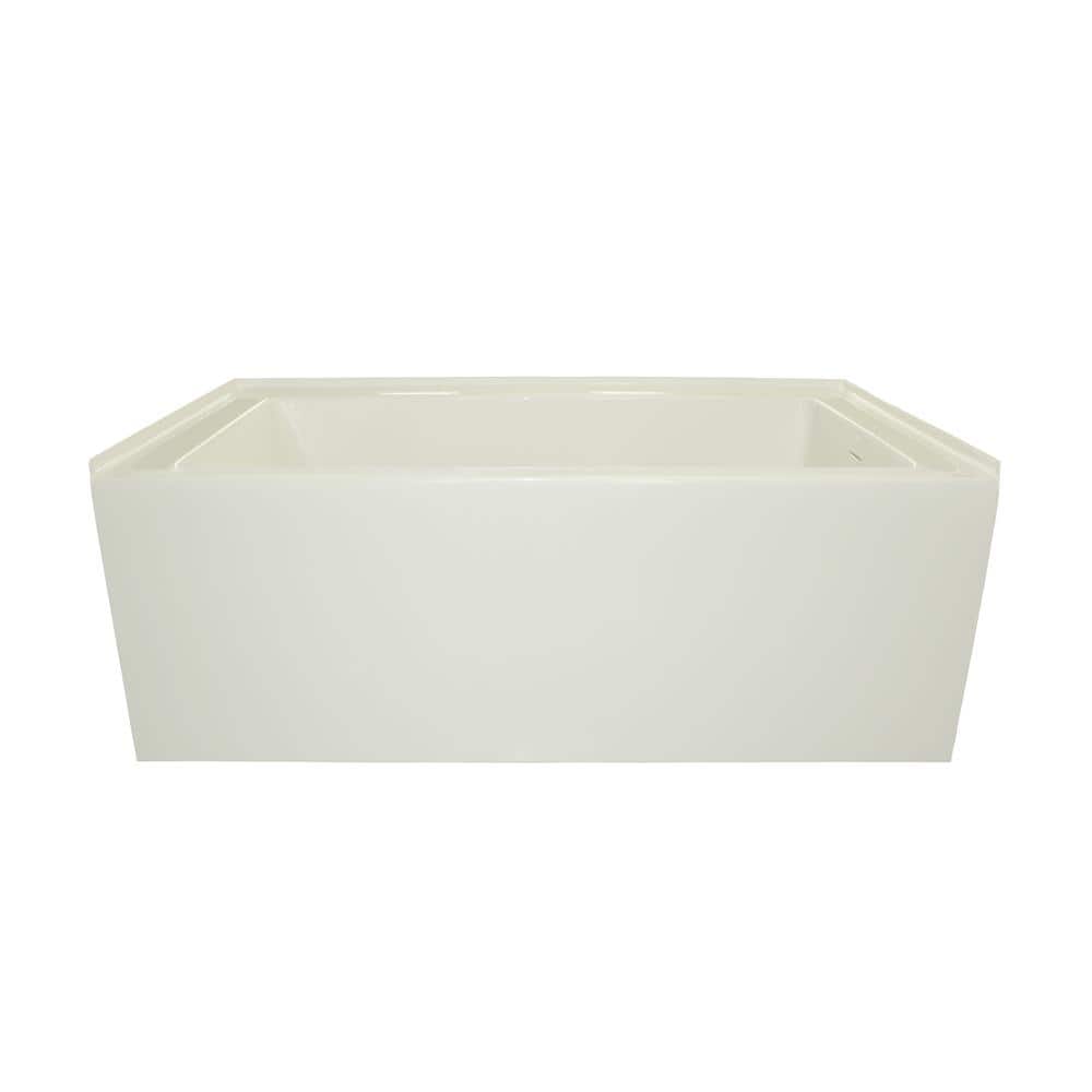 Hydro Systems Sydney 66 in. Acrylic Left Drain Rectangle Alcove Soaking Bathtub in White with Matching Linear Integral Overflow, White Tub with White Overflow and Drain -  SYD6632TOWLWWHL