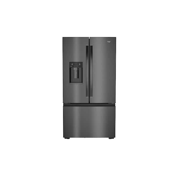 36 in. 23 cu. ft. Counter Depth French Door Refrigerator in Black Stainless Finish with In-Door Water & Ice
