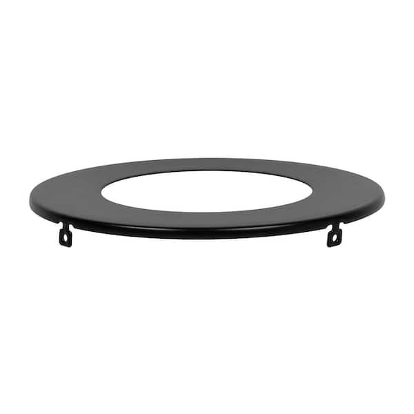 4 in. Recessed Light Trim Ring Smooth Downlight, Black