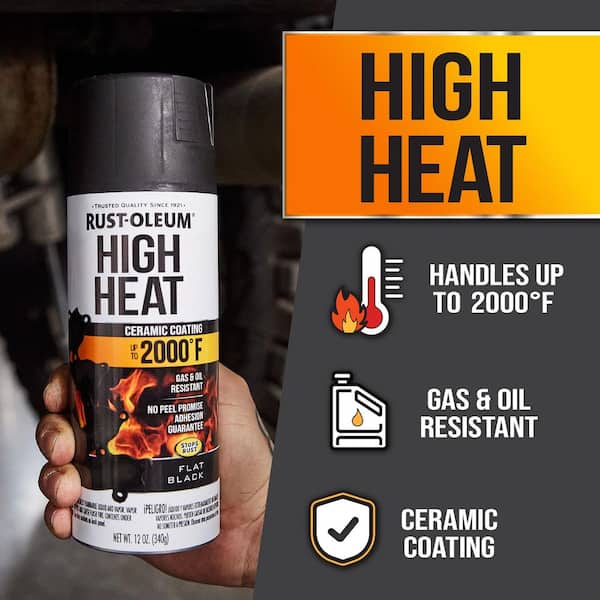 12 oz. High Heat Flat Black Protective Enamel Spray Paint