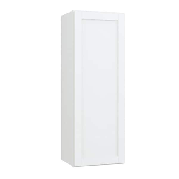 Hampton Bay Courtland 15 in. W x 12 in. D x 42 in. H Assembled Shaker Wall Kitchen Cabinet in Polar White