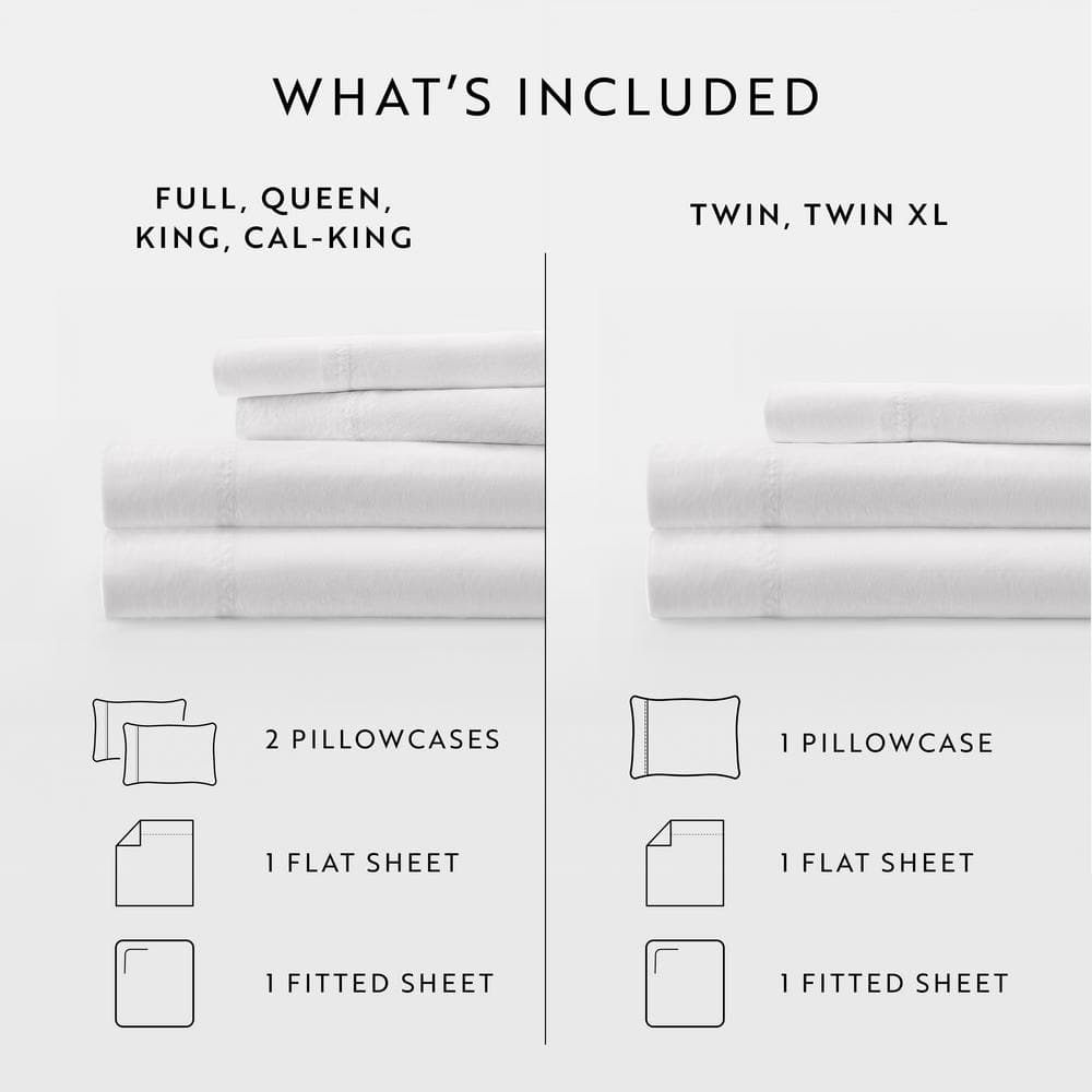 California King White Cotton Sheet Set