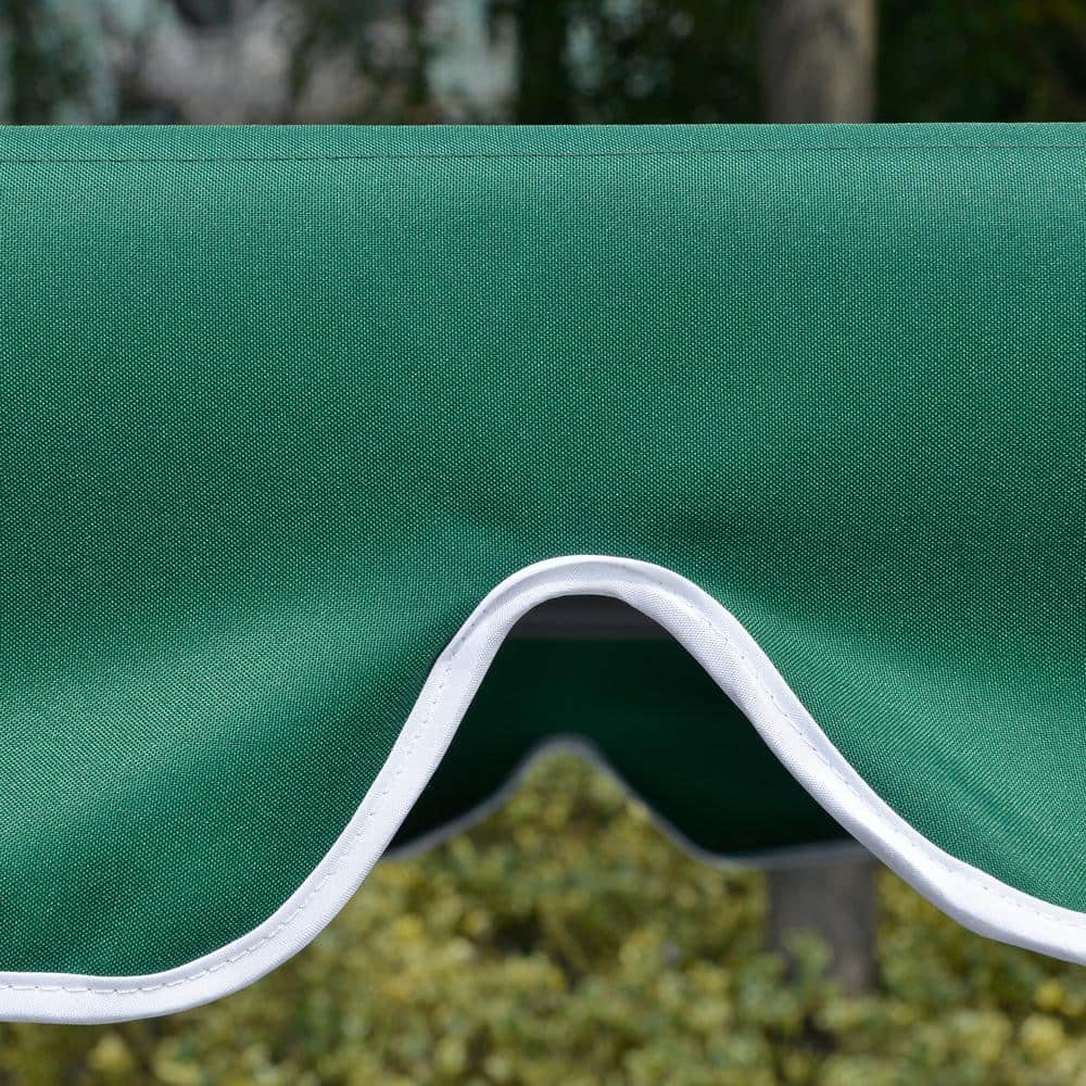 Green 3-Person Steel Frame Patio Swing with Adjustable Canopy