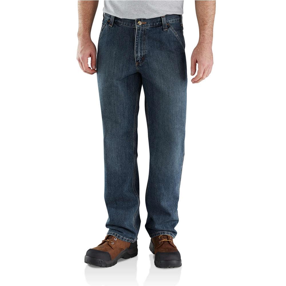 Carhartt Men's 31 in. x 30 in. Blue Ridge Cotton/Polyester Relaxed Fit ...