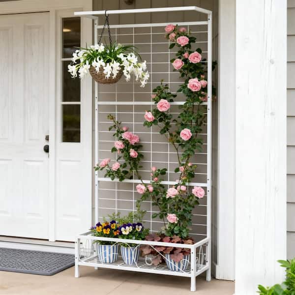 飾り棚(No:1288221) Seafuloy White-C Plant Holder, Plant Shelf, Metal Tall Plant Stand