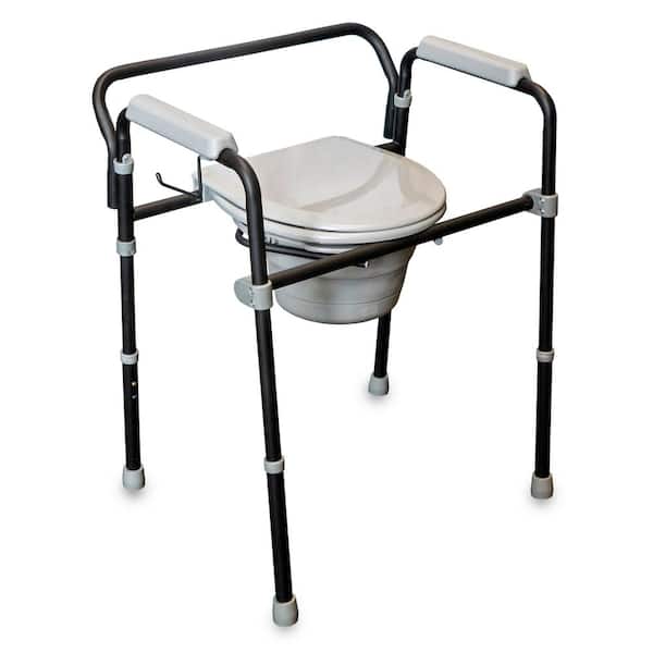 Able Life Universal Bedside Commode, 23 in. x 24 in. Extra Wide Commode Chair Toilet Seat with Removable Bucket for Seniors