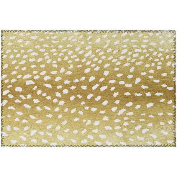 Safari Gold 1 ft. 8 in. x 2 ft. 6 in. Indoor/Outdoor Washable Indoor/Outdoor Washable Rug