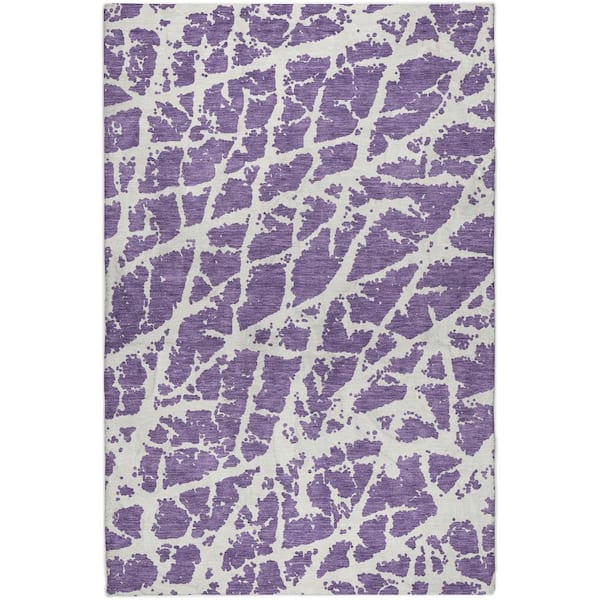 Dream Shag Premium Machine Washable Abstract ADS501 Purple 10 ft. x 14 ft. Area Rug
