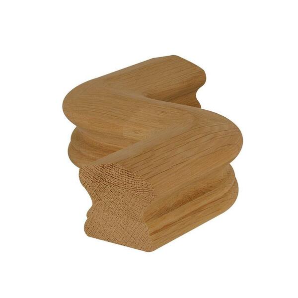 EVERMARK 7547 Unfinished Wood White Oak Right-Hand S Hand Rail Fitting
