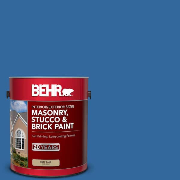 BEHR 1 gal. #P500-7 Cosmic Cobalt Satin Interior/Exterior Masonry, Stucco and Brick Paint