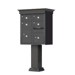 1570 Series 4-Large Mailboxes, 1-Outgoing, 2-Parcel Lockers, Vital Cluster Box Unit with Vogue Classic Accessories