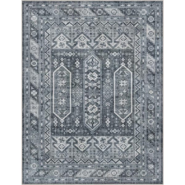 Blue 7 ft. 7 in. x 9 ft. 10 in. Apollo Praha Vintage Global Tribal Area Rug