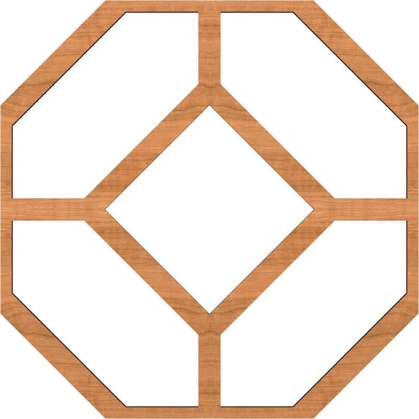Ekena Millwork Large Cameron Fretwork 3/8 in. x 6 ft. x 6 ft. Brown Wood Decorative Wall Paneling 1-Pack