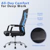 Diagram showing ergonomic support features of an office chair.