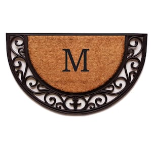Plantation Arch Monogram Door Mat 18 in. x 30 in. (Letter M)