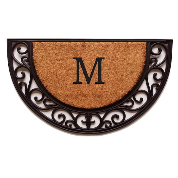Calloway Mills Plantation Arch Monogram Door Mat 18 in. x 30 in. (Letter M)