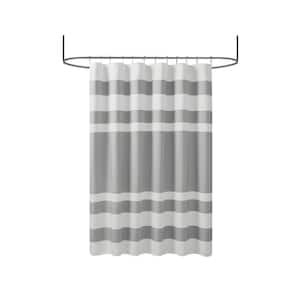 72 in. W x 72 in. L Gray Shower Curtain with 3M Treatment