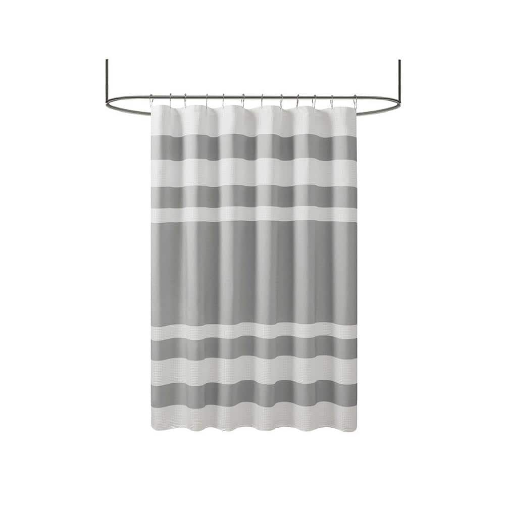 108 in. W x 72 in. L Gray Shower Curtain with 3M Treatment
