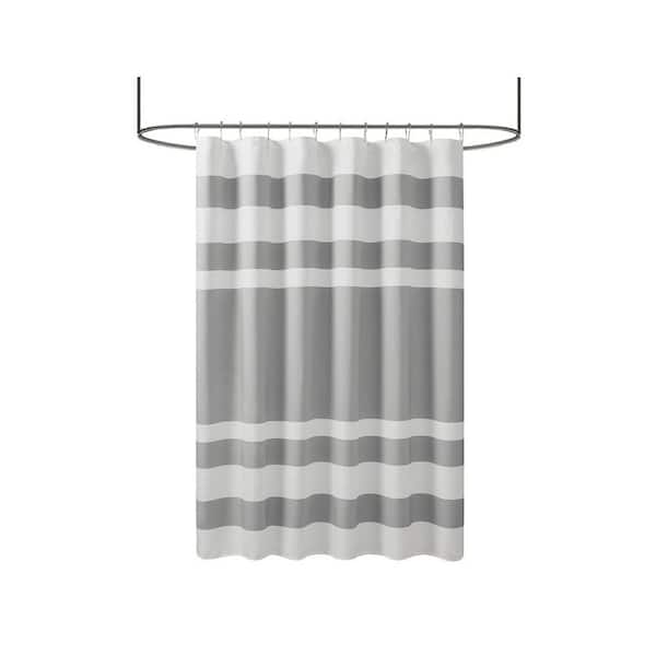 Unbranded 108 in. W x 72 in. L Gray Shower Curtain with 3M Treatment