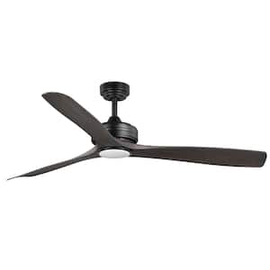 Bayshire 60 in. LED Indoor/Outdoor Matte Black Ceiling Fan with Remote Control and Color Changing Light Kit