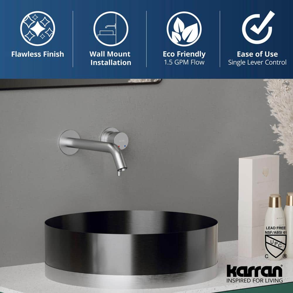 Stainless Steel Single Handle Wall-Mount Bathroom Faucet