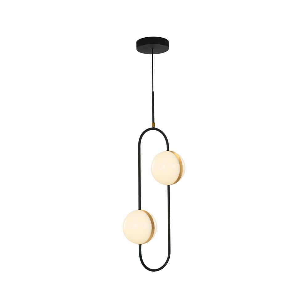 Matte Black and Gold LED Globe Pendant Light