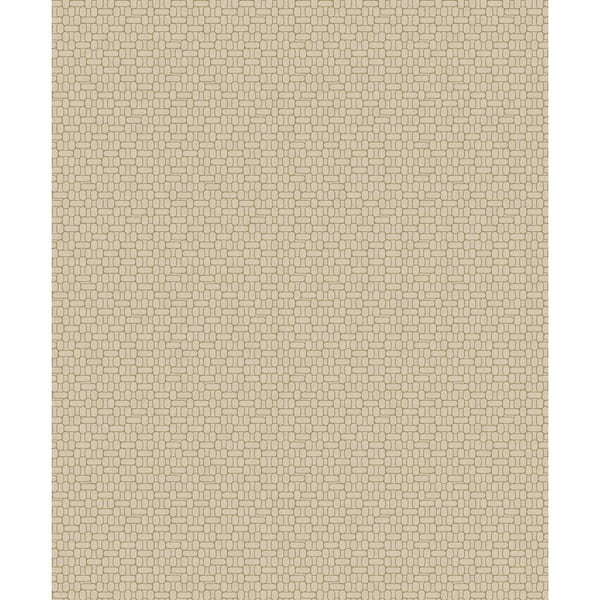 Seabrook Designs Metallic Gold and Parchment Capsule Geometric Paper Non-Woven Unpasted Wallpaper Roll (covers 56 sq. ft.)