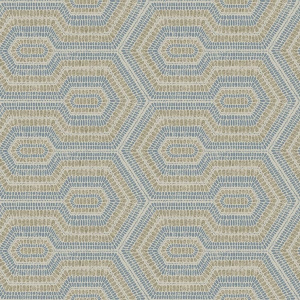 Walls Republic Geometric Beaded Blue and Beige Wallpaper