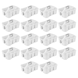 White Divided Storage Ultra Caddy with 4 Compartments and Handles (18 -Pack)