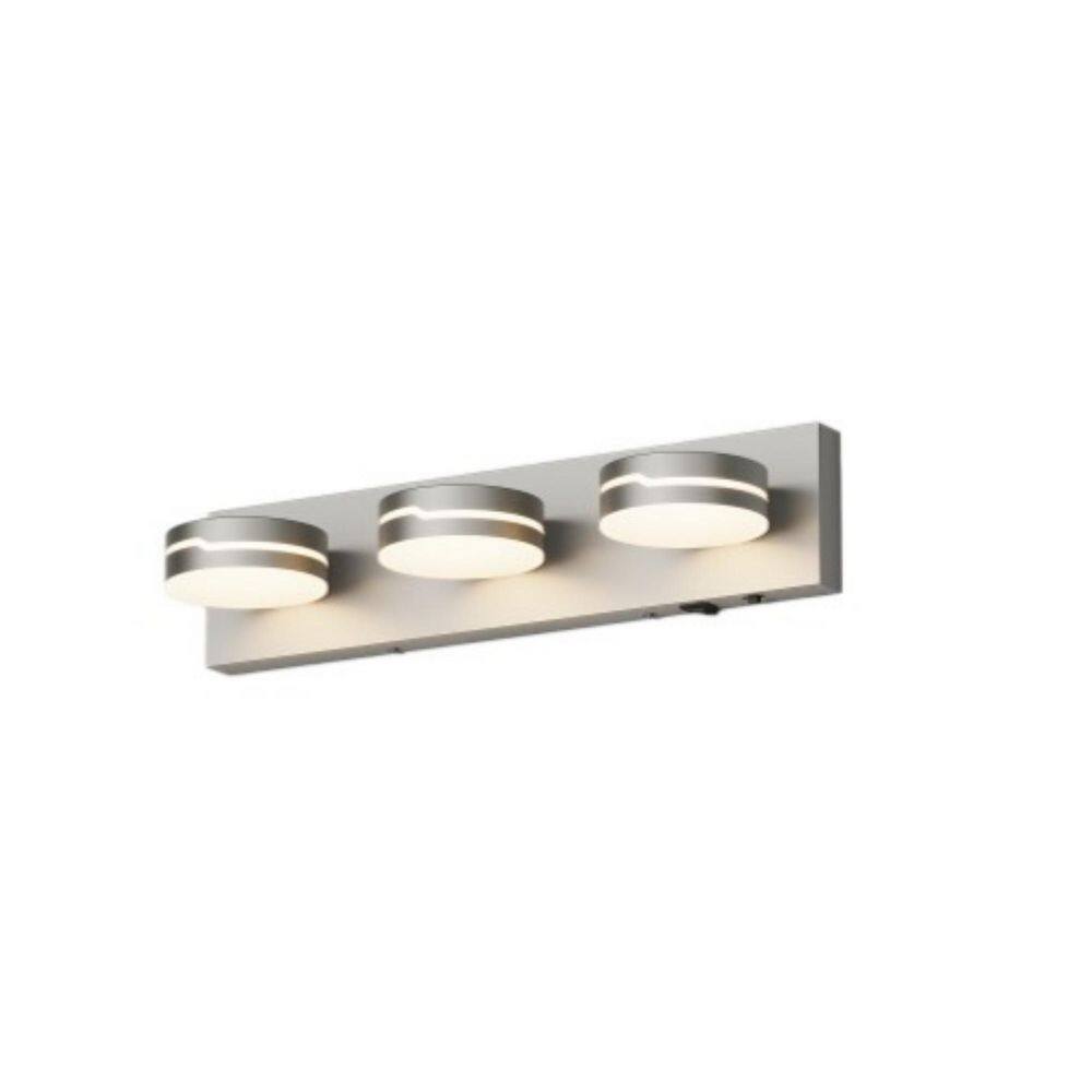 18.9 in. 3-Light Nickel Dimmable LED Motion Sensor Vanity Light with 3-CCT Adjustable Switch and Acrylic Lampshade price history on PriceWatchPro