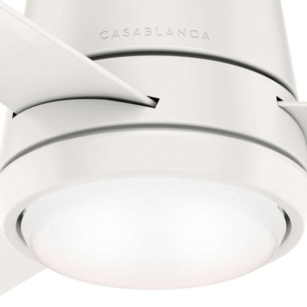 Fresh White 44" Low Profile 3-Blade Ceiling Fan with LED Light