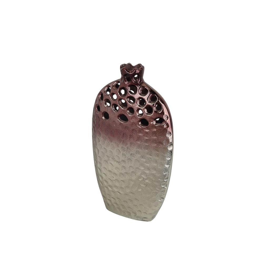 Two-Tone Hammered Aluminum Bud Vase for Table Decor