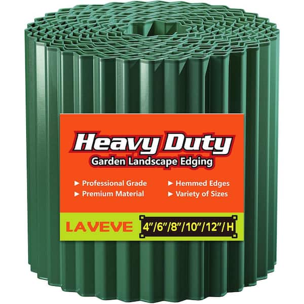Unbranded 4" x 10' Green Corrugated Metal Garden Edging Landscape Edging Border for Lawn Flower Bed Garden Fence Paver Edging