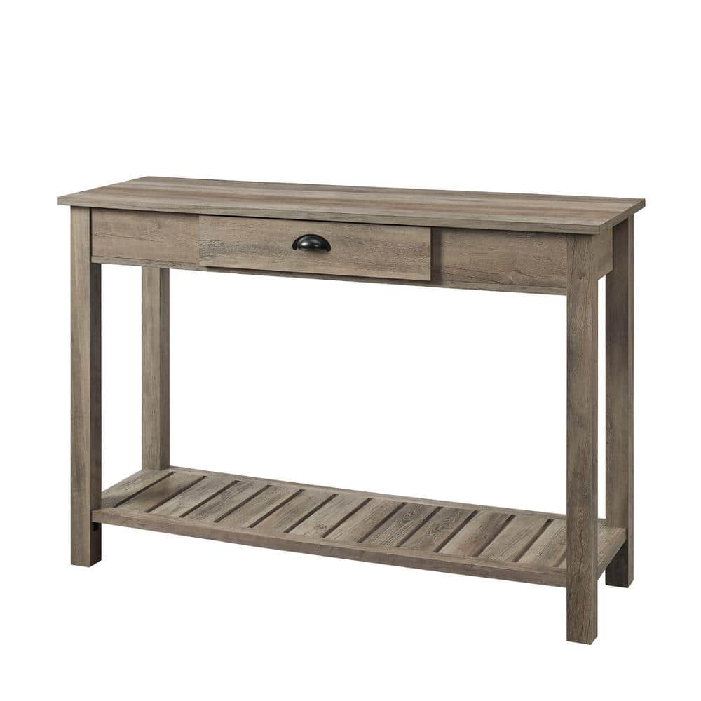 Rustic Farmhouse 48" Black Wood Entry Console with Storage