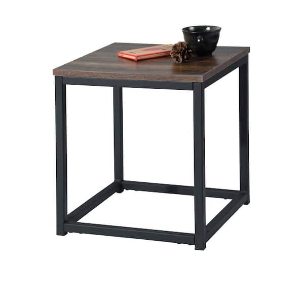 Sumyeg 13 8 In Oak Modern Coffee Tray Sofa Side End Table With Black Metal Frame Facto End Table Oak The Home Depot