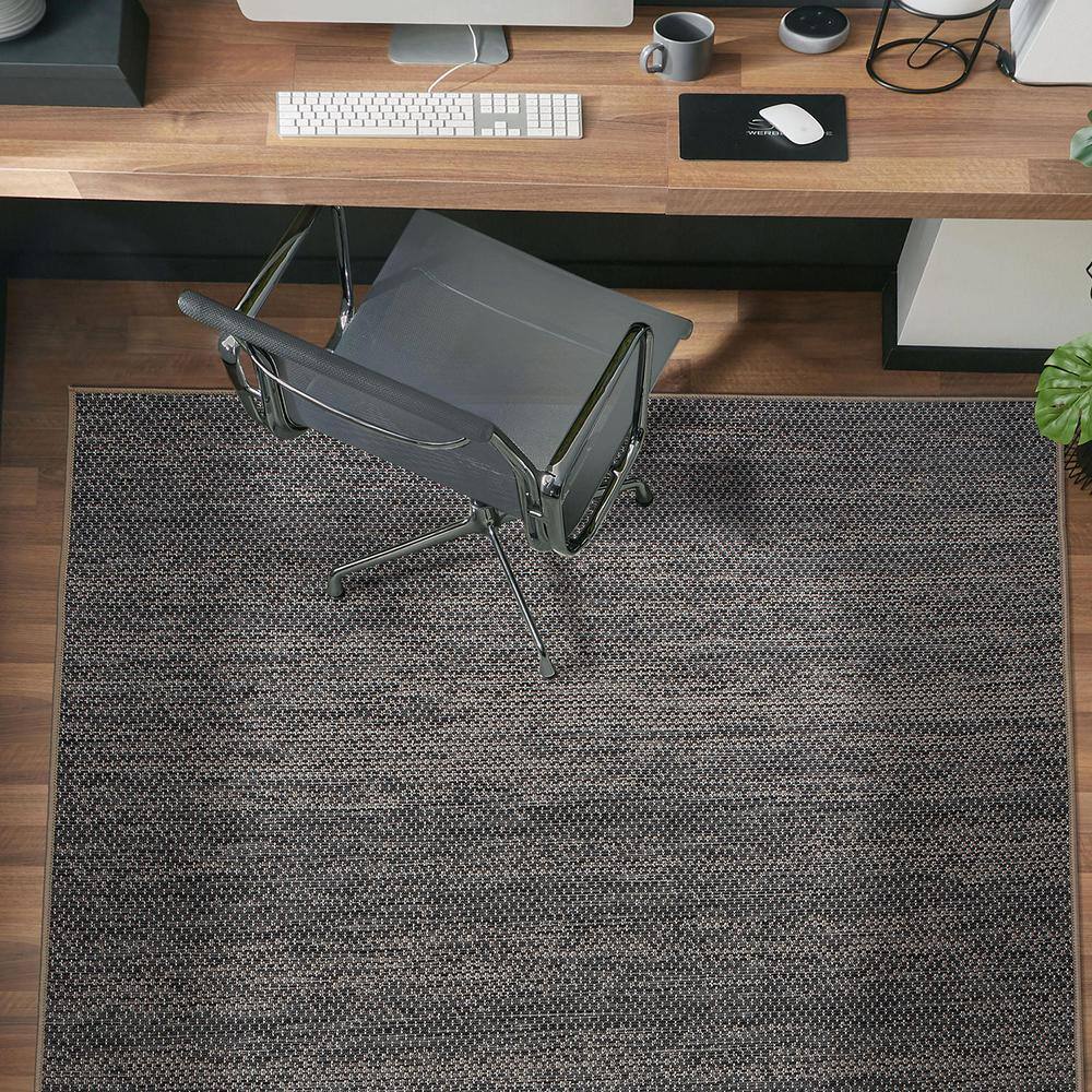 Dual-Use Modern Geometric Gray Flatweave 5' x 7' Rug
