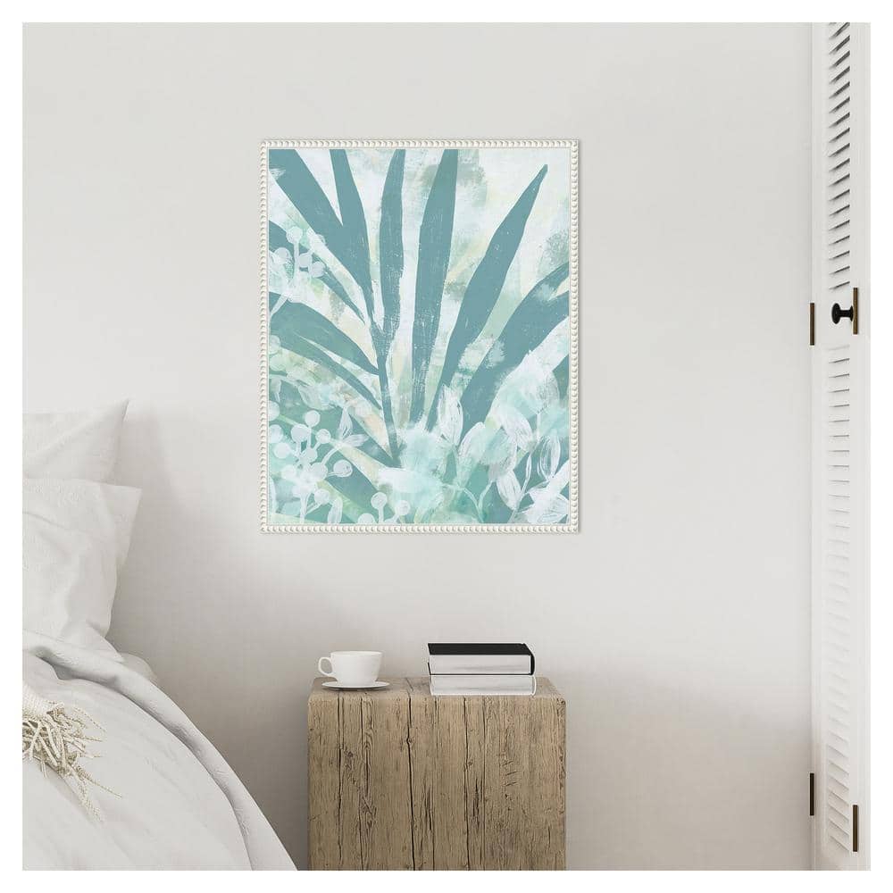 Amanti Art 23"x28" Aqua Palms II by June Erica Vess Framed Canvas Wall Art Print
