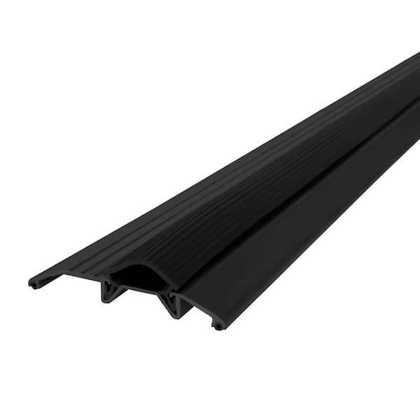 3.75 in. x 36 in. Black Aluminum and Vinyl Heavy-Duty Low-Profile Door Weatherstripping Threshold