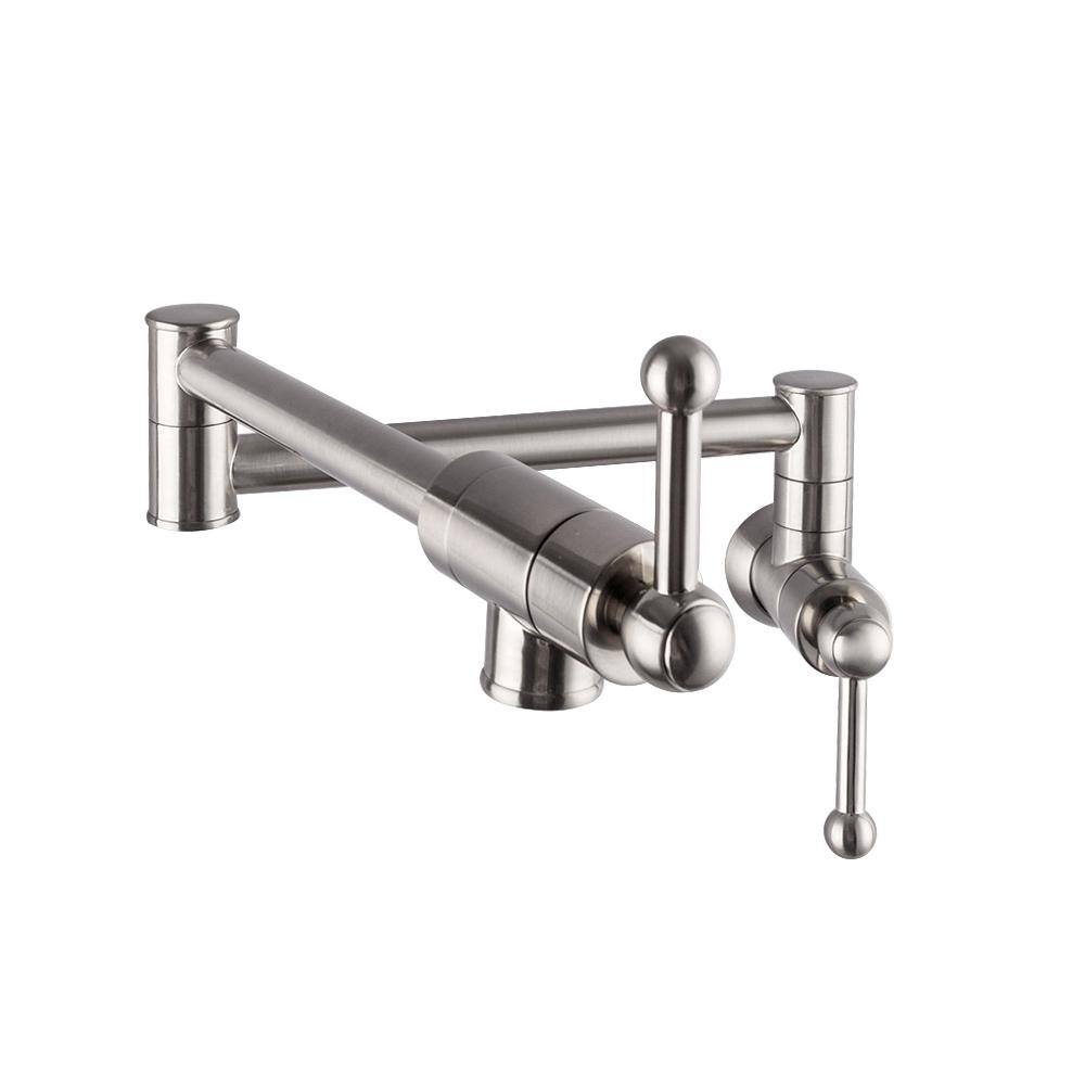 Details about   Kitchen Pot Filler Faucet Folding Double Joint Swing Arm Wall Mount Oil-Rubbed 