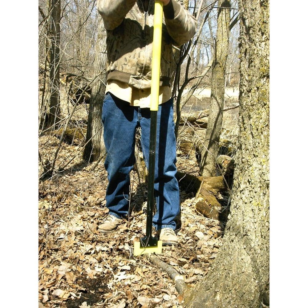 Brush Grubber 18 Inch Heavy Duty Root Buster with Manual Operation Mode and V Shaped Blade for Patio, Lawn, and Garden Equipment, Green