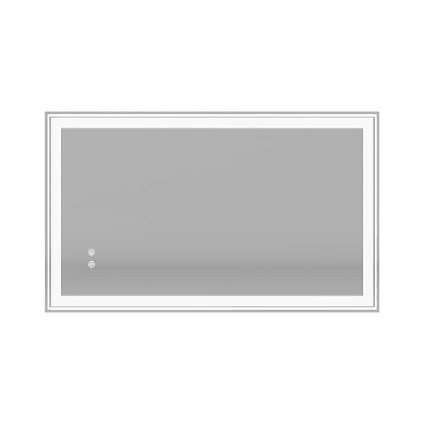 RAINLEX 40 in. W x 24 in. H Rectangular Frameless Anti-Fog LED Light Wall Bathroom Vanity Mirror