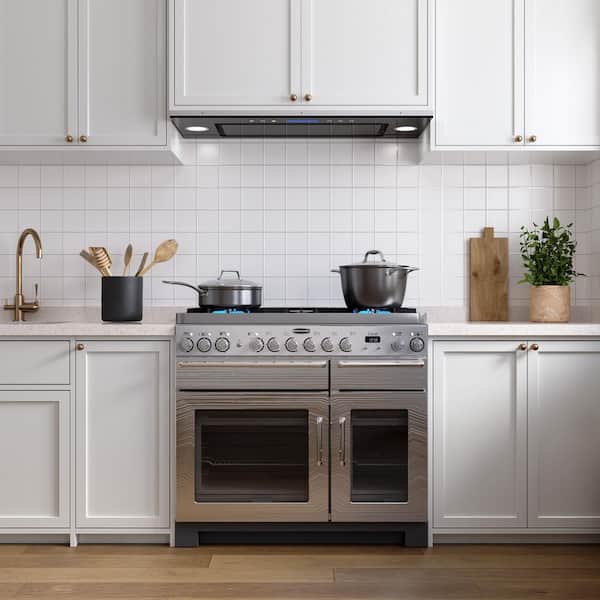 36 in. 900 CFM Convertible Insert Range Hood with Low Noise, Long-term Warranty, 4-Speed Control, Lights in Black Glass