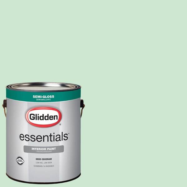 Glidden Essentials 1 Gal Hdgg55d New Mint Green Semi Gloss Interior Paint Hdgg55de 01sn - Mint Color Paint Gloss