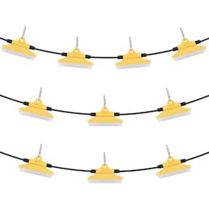 100 ft. Construction String Lights, 150 W 15000LM, 10PCs, 5000-5500K, IP65 Waterproof, Hanging Hooks, Construction Site