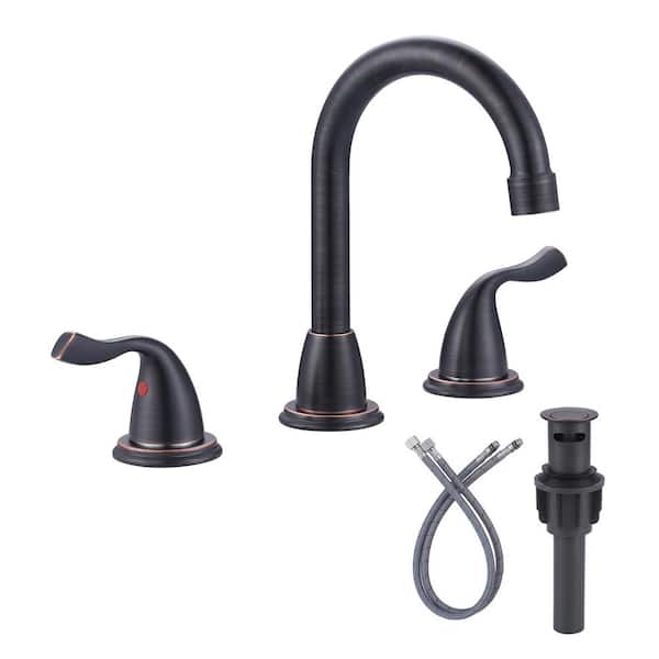 WOWOW 8 in. Widespread Double-Handle Bathroom Faucet in Oil Rubbed Bronze